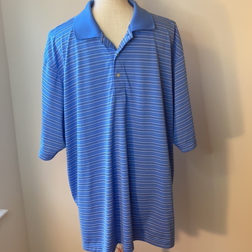 T-shirt polo T-shirt blue tone. golf striped size XXL